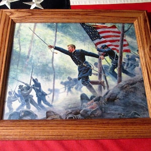 American Civil War Print, Joshua Chamberlain, 20th Maine, Little Round Top, Gettysburg, Americana Wall Art, Wall Decor.