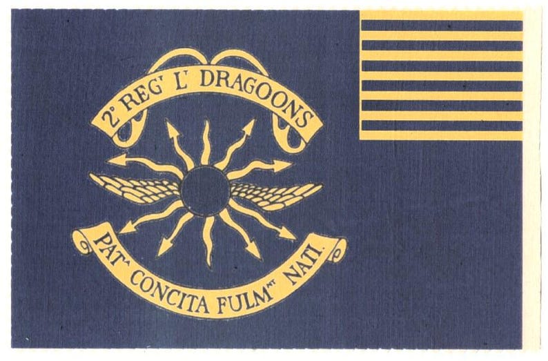 Drapeau de l'armée continentale américaine, drapeau de la guerre d'indépendance 2e dragons lumineux, art mural patriotique, décoration murale. image 1