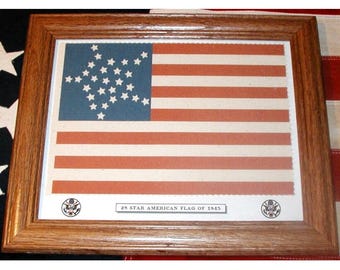 Bandera de Texas de 28 estrellas enmarcada, bandera estadounidense, bandera del estado de Texas de 1845, decoración de pared patriótica, arte de pared.
