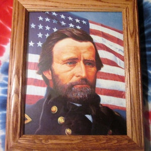 Framed Civil War Print, Mort Kunstler, Portrait of General Ulysses S. Grant, Wall Decor