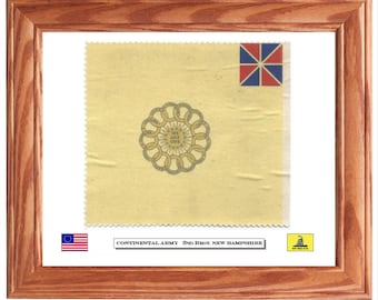 Bandera de la Guerra Revolucionaria, Bandera del Ejército Continental Estadounidense, 2.º Regimiento de New Hampshire n.º 2, Decoración de pared patriótica, Arte de pared.