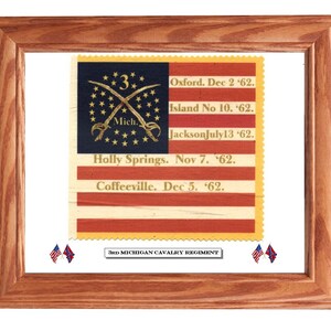 Framed 34 Star Flag, American Flag, Civil War Flag...3rd Michigan Cavalry, Wall Decor