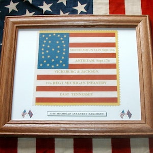 34 Star Flag, American Flag, Civil War Flag...17th Michigan Flag, Patriotic Wall Hanging Decor, Wall Art.