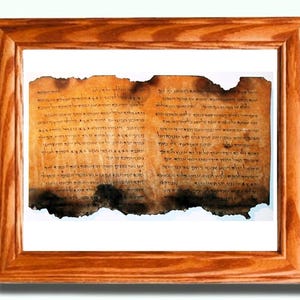 DEAD SEA SCROLLS, Christian Hebrew, Judaic Parchment, King David, Book of Psalms, Wall Art
