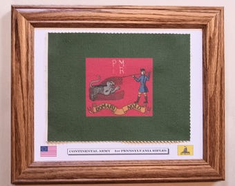 American Revolution Flag, Continental Army, 1st Pennsylvania Rifles, Patriotic Wall Art, Wall Decor.