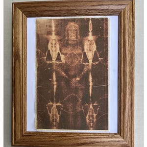 SHROUD OF TURIN...Framed image of Jesus Christ on cloth