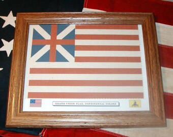 American Revolution, Revolutionary War Flag, Grand Union flag, 1776, Patriotic Wall Art, Wall Decor.
