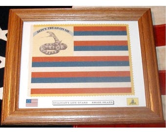 Bandera de la Guerra de la Independencia de Rhode Island, No me pises, Guardia Costera de Sullivan, Decoración de pared estadounidense, Arte de pared.