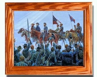 Framed Civil War Print. Mort Kunstler, Generals Lee, Jackson, Longstreet, Stuart, Wall Art