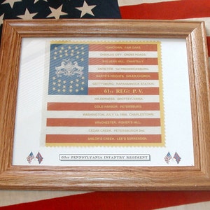 35 Star Flag, American Flag, Civil War Flag...61st Pennsylvania, Patriotic Wall Decor, Wall Art.