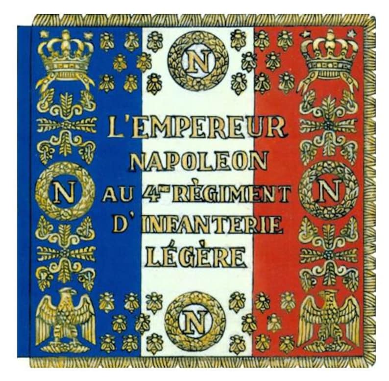 Napoleonic Wars. Napoleon Bonaparte Flag...France, French Flag, 4th Regiment, Wall Decor image 3
