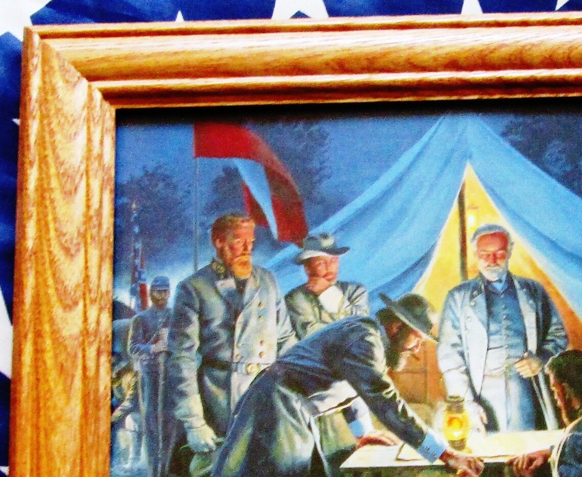 Civil War Print / Painting. Confederate Generals at Battle of Etsy