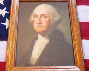 Framed Painting, Portrait of George Washington on Canvas, Rembrandt Peale