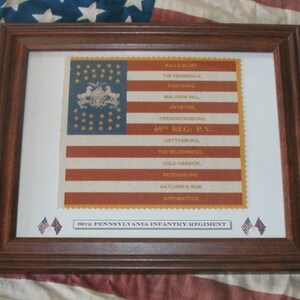 35 Star Flag, US Flag, American Flag, Civil War Flag......69th Pennsylvania Irish, Patriotic Wall Art, Wall Decor.