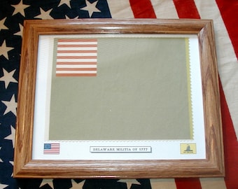 Bandera de la Guerra de la Independencia de Estados Unidos... Bandera de la milicia de Delaware de 1776, decoración de pared patriótica, arte de pared.