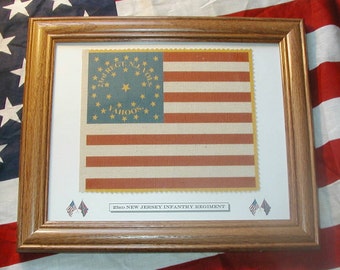 American Flag, 34 star Flag, Civil War flag....23rd New Jersey Flag, Patriotic Wall Decor, Wall Art.