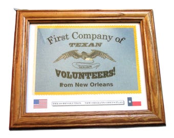 Bandera de la Revolución de Texas, Primeros Voluntarios Texanos, Bandera de los New Orleans Greys, Álamo, Arte patriótico para colgar en la pared, Decoración de pared.