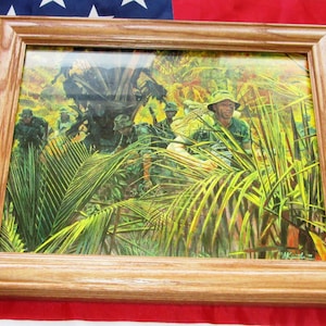 Framed Vietnam War Print / Painting, Mort Kunstler, Indiana Rangers, 151st Army Guard, Wall Art