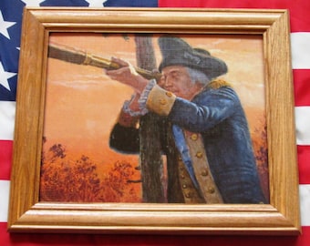 American Revolution Print. Mort Kunstler, George Washington, SPY GLASS, 1777, Americana Wall Art, Wall Decor.