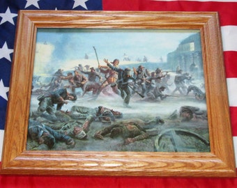 Framed Texas Revolution Print, Mort Kunstler, THE ALAMO, Davy Crockett, Wall Art
