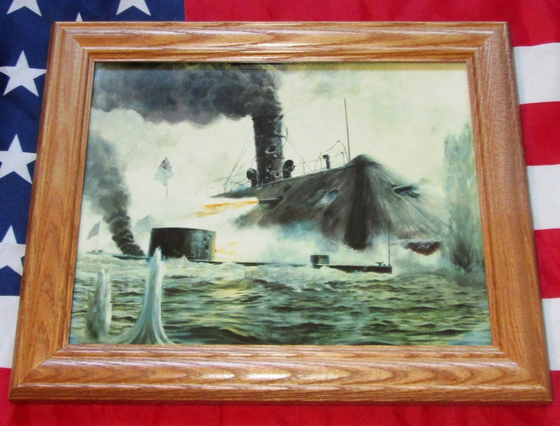 Framed Civil War Print Mort Kunstler Ironclad USS Monitor Vs Etsy