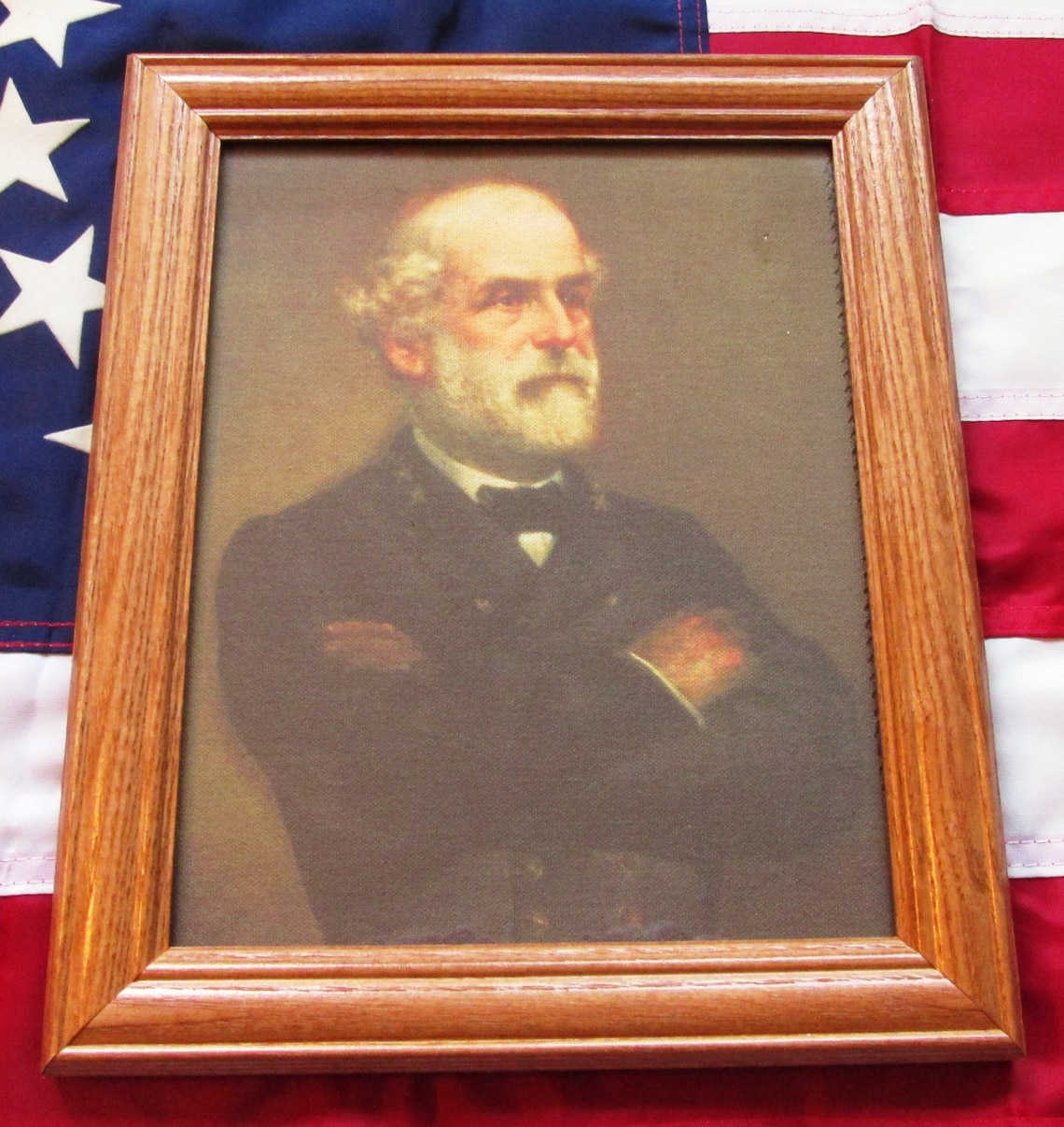 Framed Civil War Painting on Canvas Portrait of General Etsy