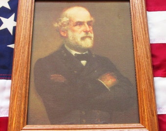 Framed Civil War Painting on canvas, Portrait of General Robert E Lee. 1865