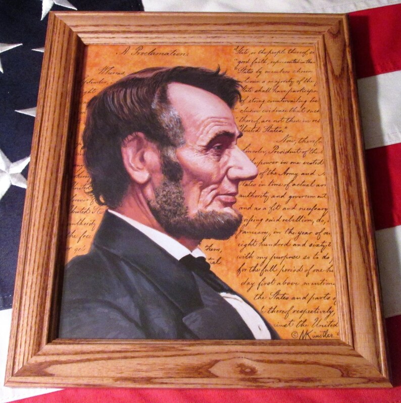 Us Proclamation Frame Framed American Civil War Print, President Abraham Lincoln ...