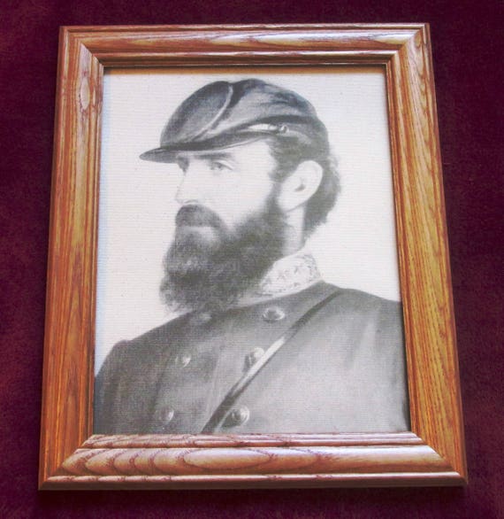 Framed Civil War Art Portrait of General George Armstrong Custer on Canvas 1865