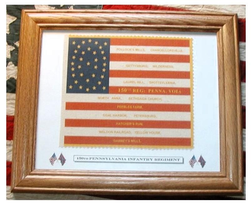 34 Star American Flag, Civil War Flag....150th Pennsylvania Bucktails, Wall Decor