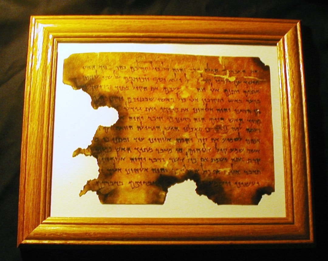 DEAD SEA SCROLLS, Christian, Hebrew Parchment, Moses, Ten Commandments