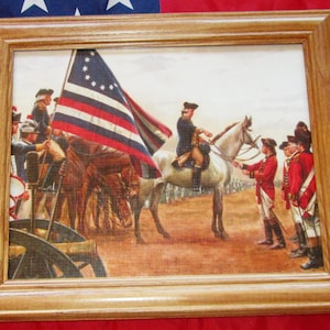 Framed American Revolution Print / Painting. Mort Kunstler, George Washington, Yorktown