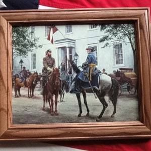 American Civil War Painting Print. Robert E Lee, Stonewall Jackson, Richmond White House, Patriotic Wall Hanging Art, Wall Decor.