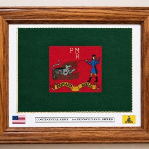 American Revolution Flag, Continental Army, 1st Pennsylvania Rifles, Patriotic Wall Art, Wall Decor.