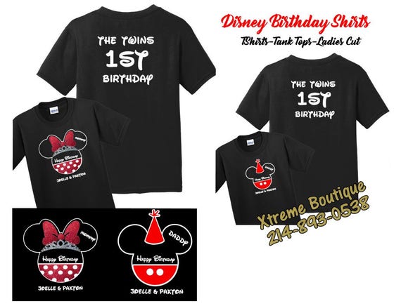 disney birthday shirts for family