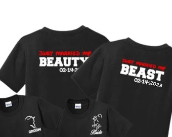 Beauty and the Beast, Disney Couple Shirts Perfect for Engagement, Wedding, Anniversary, Honeymoon Disney Decal, Disney Iron On