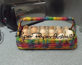 Large Farm Egg Collecting Basket, 18 egg Carrier, Australian Handmade.