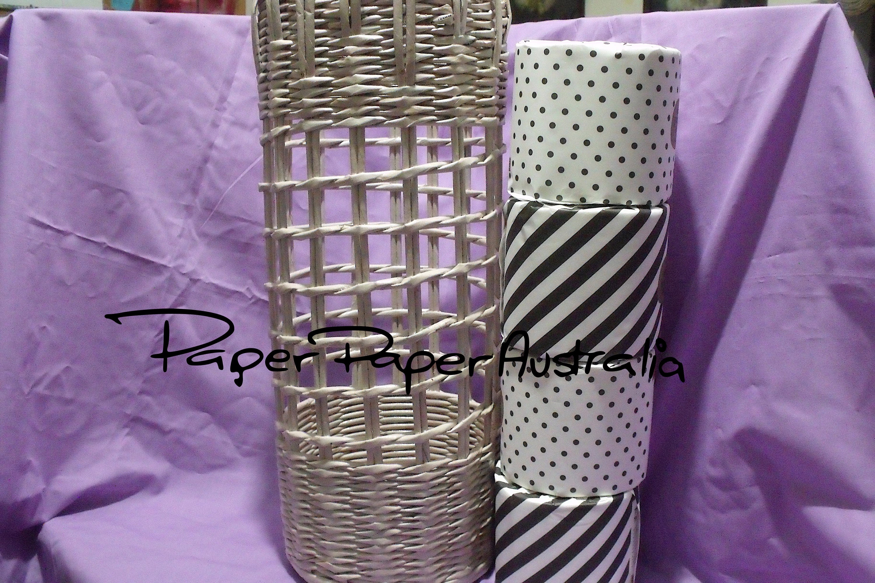 Tall Round Tissue Storage Basket - Toilet Paper Cover - Dear Keaton