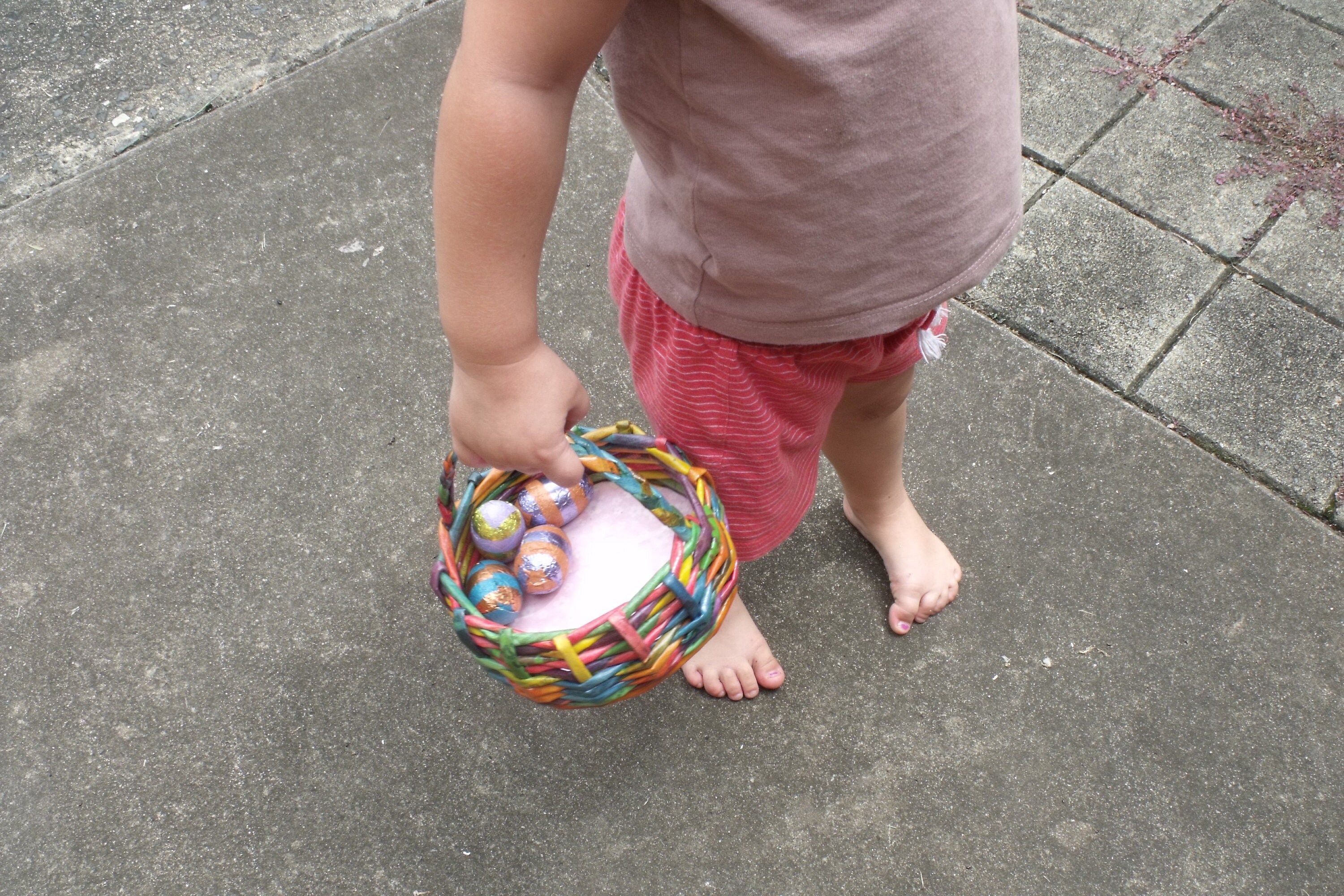 2 Easter Egg Hunt Baskets Rainbow Basket Flower girls Etsy