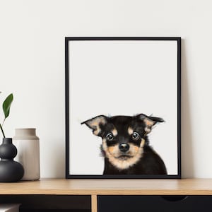 Black Chihuahua Wall Art, Chihuahua Dog Printable, Cute Chihuahua Print, Dog Mom Gift, Digital Download, Dog Lover Gift