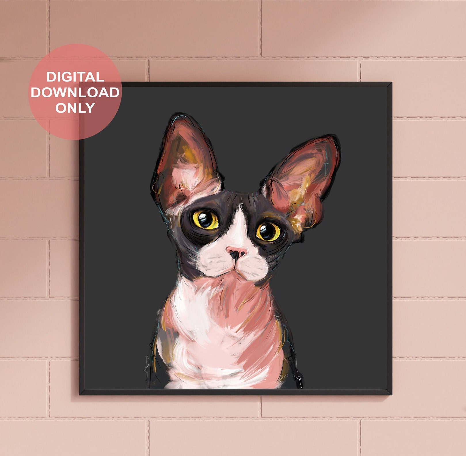 Sphynx Cat Print Angry Sphynx Cat Printable Photorealistic Cat