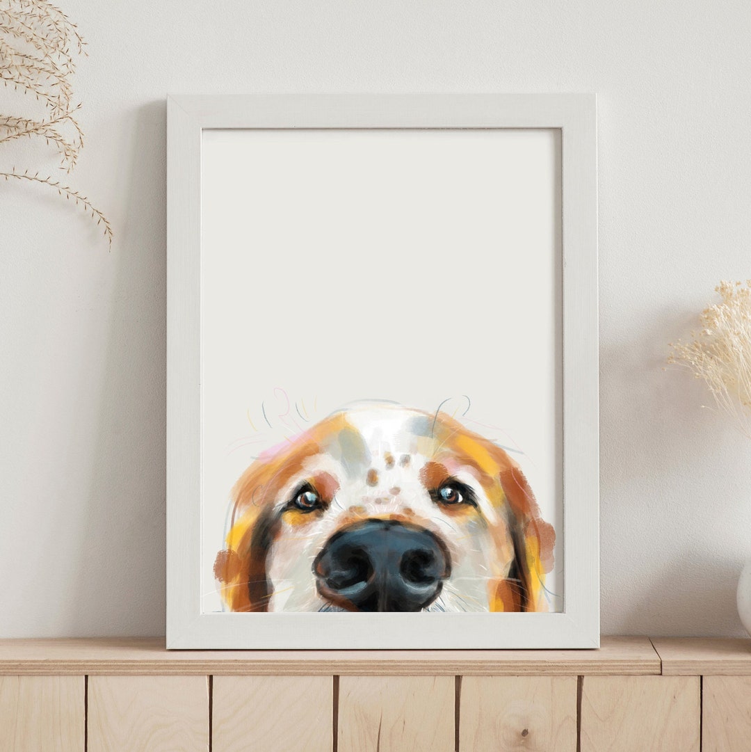 Cute Dog Wall Art Peeking Dog Mutt Dog Wall Art Dog Etsy