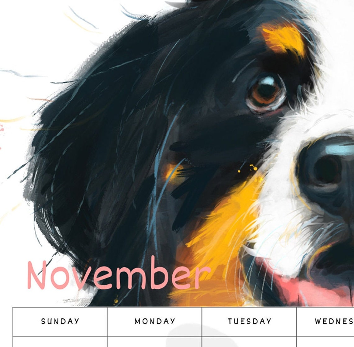 Dogs Calendar 2024, Funny Dog Calendar, Digital Download, 2024