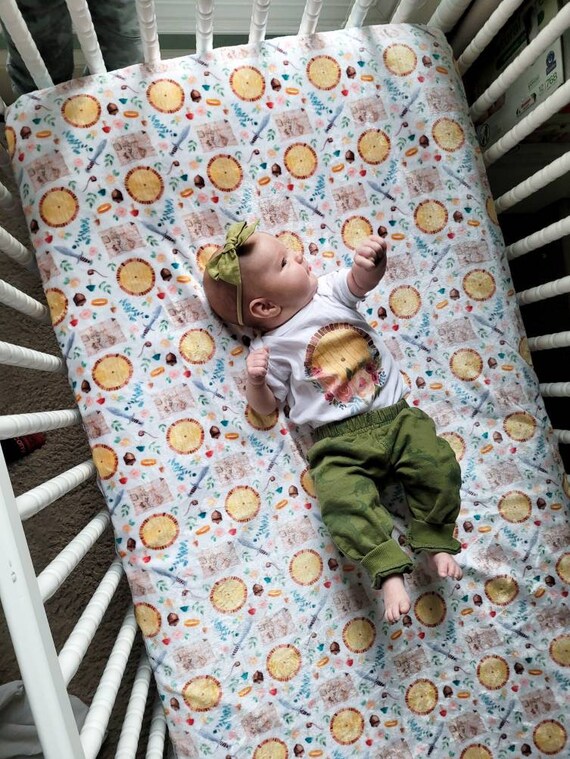 Minky Crib Sheet Hobbit Hole Lord of the Rings LOTR JRRT Infant Bedding Soft Fitted Baby Bed Sheet Soft Fuzzy Cozy
