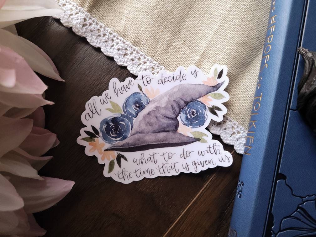 Cartello In Legno Vintage Tolkien: 'All We Have To Decide' - 17,8x61 Cm, Arredamento Ispirazionale