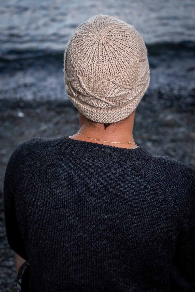 Hat with triangles style, handmade with Baby Alpaca image 3