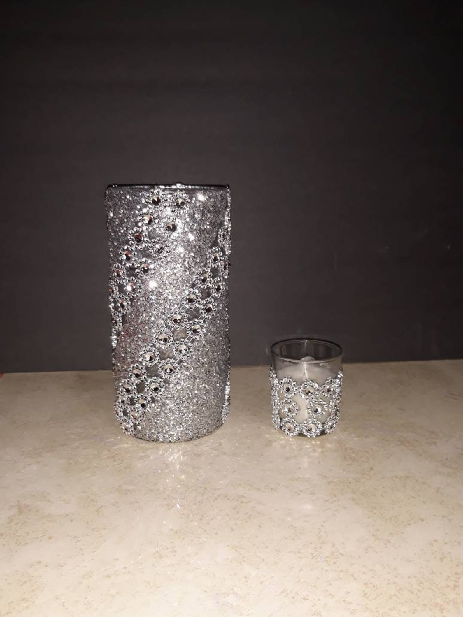 Candle Holder Set of 4/bling Candle Holder/ Bling Vase/ Mini Etsy