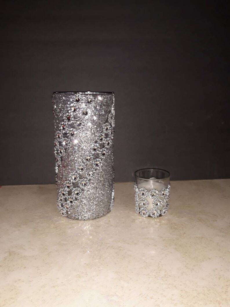 Candle Holder Set of 4/bling Candle Holder/ Bling Vase/ Mini Etsy