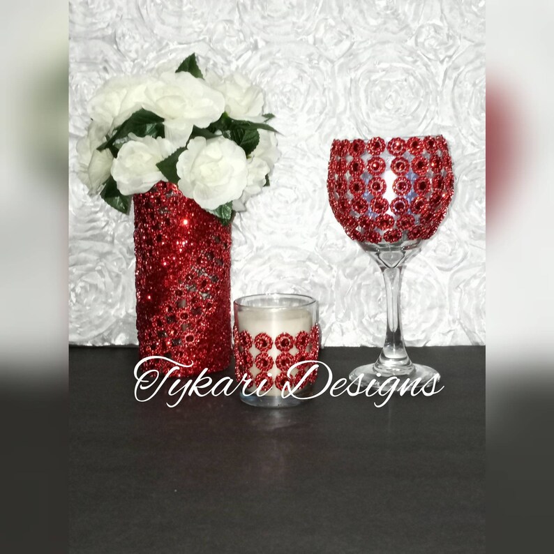 Candle Holder Set of 4/bling Candle Holder/ Bling Vase/ Mini Etsy