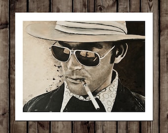 Hunter S. Thompson, 11x14 or 16x20 inch Print and Original Painting
